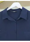 Laci Çift Cepli Oval Kesim Tunik Gömlek