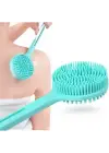 Çift Taraflı Silikon Uzun Saplı Banyo Fırçası