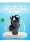 Çiftli Araba Bardak Tutucu Karbon Fiber Görünümlü 360° Ayarlı