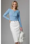 Çıtçıt Detaylı Bluz Mavi T4343