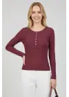 Çıtçıt Detaylı Bluz Mürdüm T4343