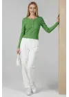 Çıtçıt Detaylı Bluz Yeşil T4343