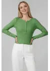 Çıtçıt Detaylı Bluz Yeşil T4343