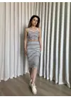 Omarı Çizgili Crop Takım Etek - Şıklığı İle Öne Çıkan Stil
