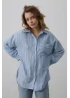 Omarı Rahat ve Şık Çizgili Gömlek - Bebe Mavisi