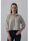 Omarı Çizgili Kısa Gömlek - Şık ve Rahat Tasarım