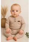 Çizgili Kumaş % 100 Pamuk 2li Unisex Takım
