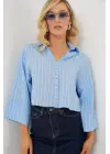 Modern Oversize Çizgili Gömlek