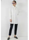 Çizgili Uzun Gömlek Tunik 5947 - Beyaz