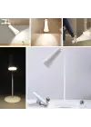Çok Amaçlı Güçlü Manyetik Başlıklı 4’ü 1 Arada Portatif Beyaz LED Lamba Masaüstü, El Feneri, Duvara Asılabilir ve Mandallı Klipsli Işık