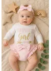 Daddys Girl Bandanalı Kız Bebek Takımı