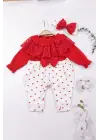 Dantel Yaka Kız Bebek Tulumu % 100 Pamuk