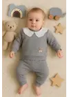 Dantel Yakalı Pamuklu 2li Kız Bebek Takımı