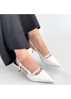 Darina Beyaz Cilt Topuklu Ayakkabı