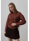 Omarı Kadın Basic Gömlek - Koyu Kahve