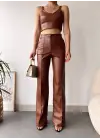 deri palazzo pantolon kahve hf
