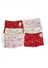 Omarı Renkli Desenli Kız Çocuk Boxer Seti