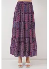 Trend Desenli Uzun Etek