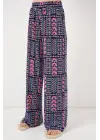 Desenli Viskon Pantolon 6749 - Lacivert