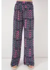Desenli Viskon Pantolon 6749 - Lacivert