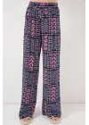 Desenli Viskon Pantolon 6749 - Lacivert