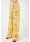 Desenli Viskon Pantolon 6749 - Sarı