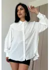 Omarı Şık Pilise Detaylı Beyaz Gömlek