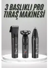 Dijital Göstergeli 3 Başlıklı Tıraş Makinesi Islak Kuru Lazer Öncesi Günlük