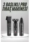Dijital Göstergeli 3 Başlıklı Tıraş Makinesi Islak Kuru Lazer Öncesi Günlük