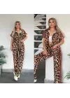 Omarı Dalgıç Kumaş Leopar Desenli Takım