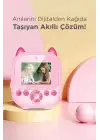Dijital Video Fotoğraf App Destekli Çocuk Kamerası Termal Resim Kağıt Baskılı Yazıcı Pembe