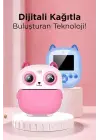 Dijital Video Fotoğraf App Destekli Çocuk Kamerası Termal Resim Kağıt Baskılı Yazıcı Pembe