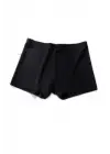 Omarı Dikişsiz İz Yapmayan Mini Şort Boxer Siyah