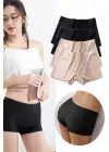 Omarı Dikişsiz Mini Şort Boxer Siyah Ten
