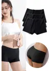 Omarı Dikişsiz Görünmez İz Yapmaz Mini Şort Boxer Siyah Seti