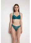 Omarı Dantelli Yeşil Destekli Slip Sütyen Takımı