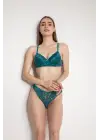 Omarı Dantelli Yeşil Destekli Slip Sütyen Takımı