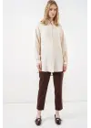 Dokulu Oversize Tunik 5989 - Krem