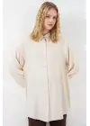 Dokulu Oversize Tunik 5989 - Krem