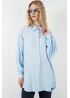 Dokulu Oversize Tunik 5989 - Mavi