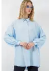 Dokulu Oversize Tunik 5989 - Mavi