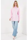 Dokulu Oversize Tunik 5989 - Pembe