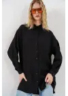 Dokulu Oversize Tunik 5989 - Siyah