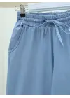 Omarı Yıkamalı Soft Kot Pantolon - Buz Mavi Stilinde Dual Paça