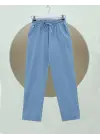 Omarı Yıkamalı Soft Kot Pantolon - Buz Mavi Stilinde Dual Paça