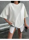 Düz Biskilet Yaka  T-shirt - Beyaz