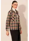 Gösterişli Ekose Oversize Gömlek