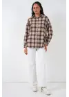 Ekose Desen Oversize Oduncu Gömlek 3854 - E. Kahve