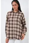 Ekose Desen Oversize Oduncu Gömlek 3854 - E. Kahve