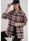 Ekose Desen Oversize Oduncu Gömlek 3854 Nar